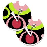 Caroline'S Treasures Letter V Monogram - Retro In Black Set Of 2 Cup Holder Car Coasters Am1002-Vcarc, 2.56, Multicolor