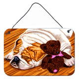 Caroline'S Treasures English Bulldog And Teddy Bear Wall Or Door Hanging Prints Amb1003Ds812, 8H X 12W, Multicolor