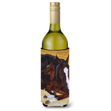 Caroline'S Treasures Bay Mare Foal Horse Wine Bottle Koozie Hugger, 750Ml, Multicolor