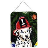 Caroline'S Treasures Fire Fighter Christmas Dalmatian Wall Or Door Hanging Prints Amb1317Ds1216, 16Hx12W, Multicolor