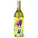 Caroline'S Treasures Spring Cutie Schnauzer Wine Bottle Koozie Hugger, 750Ml, Multicolor