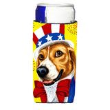 Caroline'S Treasures Uncle Sam'S Usa Beagle Michelob Ultra Koozies For Slim Cans, Multicolor