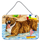 Caroline'S Treasures Beach Bum Staffie Wall Or Door Hanging Prints Amb1338Ds812, 8H X 12W, Multicolor