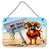 Caroline'S Treasures The Dog Beach Dachshund Wall Or Door Hanging Prints Amb1341Ds812, 8 H X 12 W, Multicolor