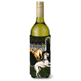 Caroline'S Treasures Rose Garden Frolic Greyhounds Wine Bottle Koozie Hugger, 750Ml, Multicolor