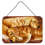 Caroline'S Treasures Zeus And Chloie The Golden Retrievers Wall Or Door Hanging Prints Amb1387Ds812, 8H X 12W, Multico