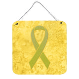 Caroline'S Treasures Yellow Ribbon For Sarcoma, Bone Or Bladder Cancer Awareness Wall Or Door Hanging Prints, 6 X 6