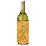 Gold Ribbon For Childhood Cancers Awareness Wine Bottle Beverage Insulator Hugger An1209Literk