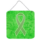Caroline'S Treasures Lime Green Ribbon For Lymphoma Cancer Awareness Wall Or Door Hanging Prints, 6 X 6