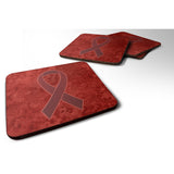 Caroline'S Treasures An1214Fc Burgundy Ribbon For Multiple Myeloma Cancer Awareness Foam Coaster (Set Of 4), 3.5 H X 3.5