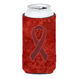 Burgundy Ribbon For Multiple Myeloma Cancer Awareness Tall Boy Beverage Insulator Hugger An1214Tbc