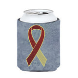 Burgundy And Ivory Ribbon For Head And Neck Cancer Awareness Can Or Bottle Hugger An1218Cc