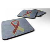 Caroline'S Treasures An1218Fc Burgundy And Ivory Ribbon For Head And Neck Cancer Awareness Foam Coaster (Set Of 4), 3.5 H