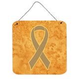 Caroline'S Treasures Peach Ribbon For Uterine Cancer Awareness Wall Or Door Hanging Prints, 6 X 6