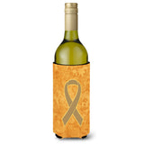 Peach Ribbon For Uterine Cancer Awareness Wine Bottle Beverage Insulator Hugger An1219Literk