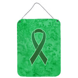 Caroline'S Treasures Kelly Green Ribbon For Kidney Cancer Awareness Wall Or Door Hanging Prints, 16 X 12