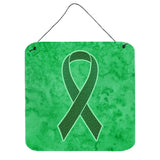 Caroline'S Treasures Kelly Green Ribbon For Kidney Cancer Awareness Wall Or Door Hanging Prints, 6 X 6