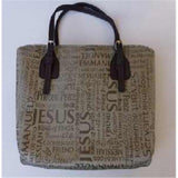 White Dove Designs 85781 Wedge ShapeNames of Jesus Jacquard Bible cover Brown Extra Large