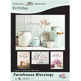 Warner Press 160373 KJV Assorted Farmhouse Blessings Birthday Boxed greeting card 12 per Box