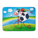 Caroline'S Treasures Cow Riding Bicycle Floor Mat, 19 X 27, Multicolor