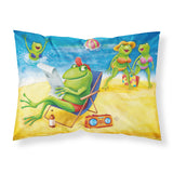 Caroline'S Treasures Frogs On The Beach Printed, Polyester Envelope Closure Pillowcase, Standard, Multicolor