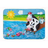 Caroline'S Treasures Cow Fishing Off Of A Pier Floor Mat, 19 X 27, Multicolor