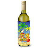Caroline'S Treasures Aph0239Literk Teddy Bears Picnic On The Beach Wine Bottle Koozie Hugger, 750Ml, Multicolor
