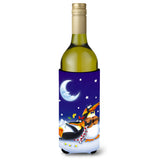 Caroline'S Treasures Aph0243Literk Music Under The Moon Penguins Wine Bottle Koozie Hugger, 750Ml, Multicolor