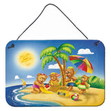 Caroline'S Treasures Bears Playing At The Beach Wall Or Door Hanging Prints Aph0375Ds812, 8 X 12, Multicolor