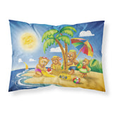 Caroline'S Treasures Bears Playing At The Beach Fabric Standard Pillowcase Aph0375Pillowcase, Multicolor