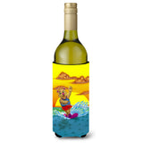 Caroline'S Treasures Aph0415Literk Teddy Bear Water Skiing Wine Bottle Koozie Hugger, 750Ml, Multicolor