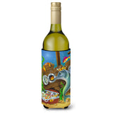 Caroline'S Treasures Aph0420Literk Dolphins Treasure Chest Wine Bottle Koozie Hugger, 750Ml, Multicolor