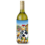 Caroline'S Treasures Aph0534Literk Cow Playing Baseball Wine Bottle Koozie Hugger, 750Ml, Multicolor