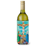 Caroline'S Treasures Aph1307Literk Jesus On The Cross Crucifixion Wine Bottle Koozie Hugger, 750Ml, Multicolor