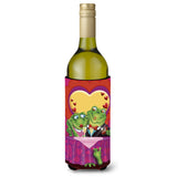 Caroline'S Treasures Aph2477Literk Frog Valentine'S Day Date Wine Bottle Koozie Hugger, 750Ml, Multicolor