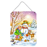 Caroline'S Treasures Girl And Animals With Snowman Wall Or Door Hanging Prints Aph3544Ds1216, 16Hx12W, Multicolor