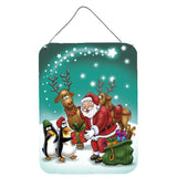 Caroline'S Treasures Santa Claus Christmas With The Penguins Wall Or Door Hanging Prints Aph3872Ds1216, 16Hx12W, Multicolor