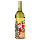 Caroline'S Treasures Christmas Santa And His Toys Wine Bottle Koozie Hugger, 750Ml, Multicolor