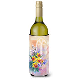 Caroline'S Treasures Aph3935Literk Church Window And Daffodils Wine Bottle Beverage Insulator Hugger, 750Ml, Multicolor