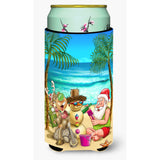 Caroline'S Treasures Beach Christmas Santa Claus And Sandman Tall Boy Koozie Hugger, Multicolor