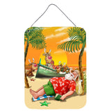 Caroline'S Treasures Beach Christmas Santa Claus Napping Wall Or Door Hanging Prints Aph5149Ds1216, 16Hx12W, Multicolor