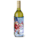 Caroline'S Treasures Christmas Santa Claus And Snowman Wine Bottle Koozie Hugger, 750Ml, Multicolor