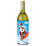 Caroline'S Treasures Christmas Santa Claus Snowboarding Wine Bottle Koozie Hugger, 750Ml, Multicolor