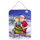 Caroline'S Treasures Christmas Santa Claus With Rabbits Wall Or Door Hanging Prints Aph6556Ds1216, 16Hx12W, Multicolor