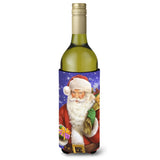Caroline'S Treasures Christmas Santa Claus Ready To Work Wine Bottle Koozie Hugger, 750Ml, Multicolor