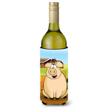 Caroline'S Treasures Aph7635Literk The Pig Wine Bottle Koozie Hugger, 750Ml, Multicolor