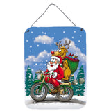 Caroline'S Treasures Christmas Santa Claus On A Motorcycle Wall Or Door Hanging Prints Aph8996Ds1216, 16Hx12W, Multicolor