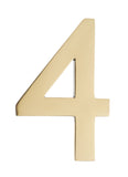Architectural Mailboxes 3582PB4 Floating House Number 4 Polished Brass 4 in.