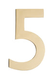 Architectural Mailboxes 3582PB5 Floating House Number 5 Polished Brass 4 in.