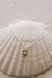Tiny Sacred Heart Necklace in Sterling Silver